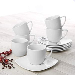 Holst porselein CF 003 FA5 koffie-/cappuccino-set""Conform"" 0,21 l met FD 016, wit, 16 x 16 x 8 cm, 6 stuks