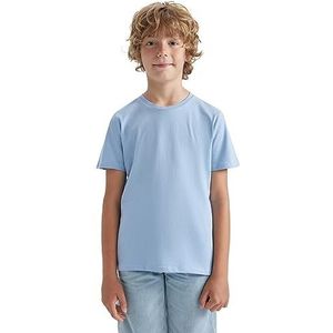 DeFacto T-shirt voor jongens, hoogwaardig en trendy T-shirt voor jongens, T-shirt voor kinderen, jongens, blauw, 5-6 Jaar