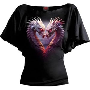 Spiral Heart Of Dragon T-shirt zwart 4XL 95% viscose, 5% elastaan Gothic