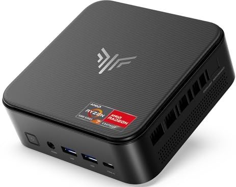 NiPoGi AM02 AMD Ryzen 7 5700U 16GB DDR4 512GB SSD Mini Desktop Computer mit Radeon RX Vega 10 Graphics, Mini Gaming PC Support DP+HDMI 4K, RJ45-LAN,Dual-WLAN Micro Business PC