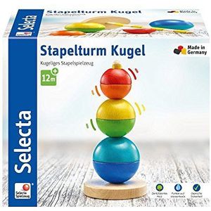 Selecta 62002 bal stapeltoren, houten speelgoed, 16 cm, kleurrijk