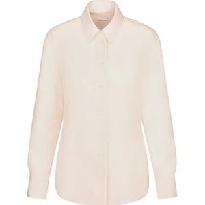 Seidensticker Hemdblouse voor dames, modieuze blouse, regular fit, hemdblousekraag, lange mouwen, 100% zijde, beige, 44
