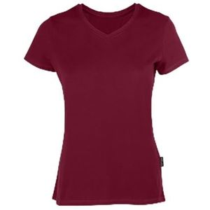 HRM Dames Luxe V-hals T-shirt, Bordeaux, Maat S I Premium Dames V-hals T-shirt Gemaakt van 100% Biologisch Katoen I Dames Basic Shirt Wasbaar tot 60°C I Hoogwaardige en Duurzame Damestops