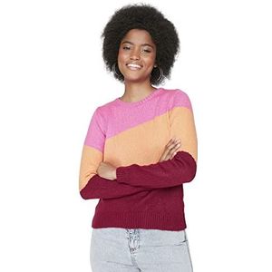 Trendyol Dames Regular Basic Crew Neck Knitwear Trui, roze, S