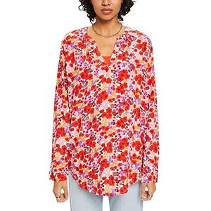 ESPRIT Bloemenblouse met V-hals, off-white, XS