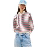 Tommy Jeans - ESSENTIAL - Trui - Marine - Knalrood - Wit