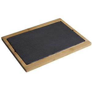 Premier Housewares Slate/acaciahout serveerplank, natuur/grijs, leisteen, 25 x 35 x 3 cm