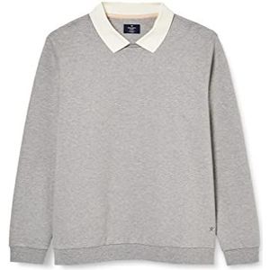 Hackett London Heren Collared Crew Sweatshirt, Light Grey Marl, 3XL