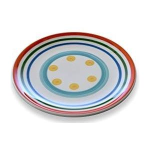 Zafferano Serie Circus, gladde borden van keramiek, met de hand versierd, gemaakt in Italië, vaatwasmachinebestendig en magnetronbestendig, diameter 20,5 cm, 6 stuks, kleurrijk