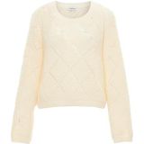 Sidona Dames Prismatische Cutout-Mode Gebreide Kleding Acryl Wolwit Maat XS/S, wolwit, XS