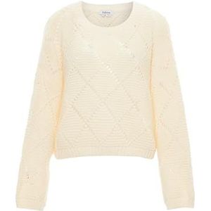 Sidona Dames Prismatische Cutout-Mode Gebreide Kleding Acryl Wolwit Maat XS/S, wolwit, XS