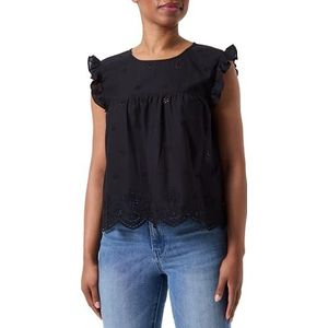 ONLY Onlsilla S/L Frill Top WVN Noos, zwart, 36