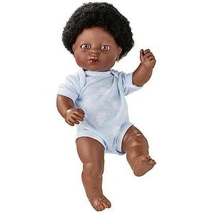 ToyCentre 7058 Berjuan pasgeboren Afrikaans kind zonder kleding 38 cm, meerkleurig