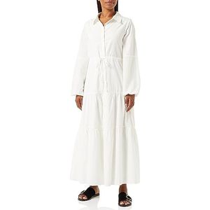 usha WHITE LABEL Dames maxi-jurk van katoen 21626498, wolwit, M, wolwit, M
