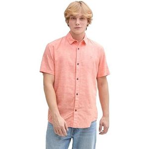 TOM TAILOR Denim heren overhemd, 37654 - Parrot Orange Chambray, XXL
