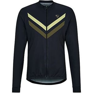 Ziener Nitan Fietsshirt, voor heren, mountainbike, racefiets, ademend, sneldrogend, elastisch, lange mouwen, zwart-leaf groen, 50