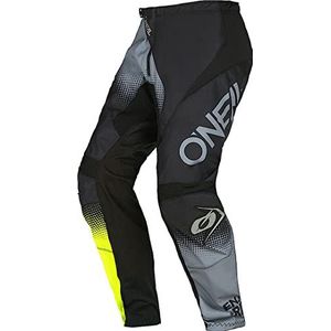 O'NEAL | Motocross Broek | Enduro MX | Maximale bewegingsvrijheid, lichtgewicht, ademend en duurzaam ontwerp | Element Racewear V.22 Pants | Adult | Zwart Grijs Geel Neon | Maat 28/44