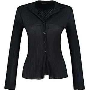 Trendyol Dames getailleerd basic kraag geweven overhemd, Zwart, 62