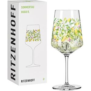 RITZENHOFF 2931011 aperitiefglas, 500 ml, serie Sommerdauw, motief nr. 11 met sappige, gele citroenen, Made in Germany