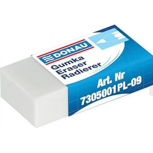 DONAU 7305001PL-09/B universele gum/gum voor potlood en kleurpotlood / 1 stuk/voor potlood en kleurpotlood / 41 x 21 x 11 mm/van rubber/kleur: wit