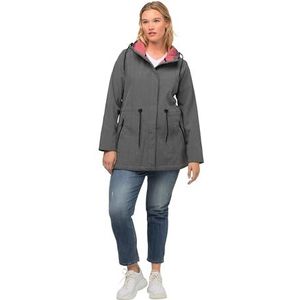 Ulla Popken Dameskleding Plus Size Curvy HYPRAR duurzame softshell jas 812163, Zwart, 18-44