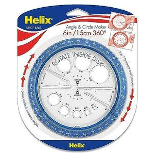 Helix professionele gradenboog Hoek- en cirkeltekenaar 360 Degree gesorteerd