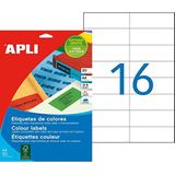 APLI 1595 - Permanente gele etiketten 105,0 x 37,0 mm 20 vellen