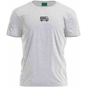 Bona Basics, Digitale print, basic T-shirt voor heren, 70% katoen, 30% polyester, grijs, casual, herenbovenstuk, maat: XL, Grijs, XL