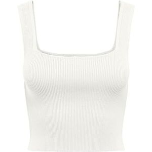 ONLY - Onltatianna SL Cropped Square Neck KNT - Cloud Dancer - Dames