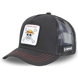 Capslab Straw Hat Crew One Piece black Trucker Cap - One-Size