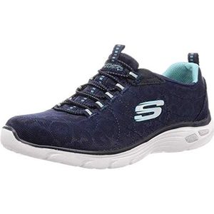 Skechers Empire D'lux-Spotted Sneakers voor dames, Navy Mesh Aqua Trim, 39 EU