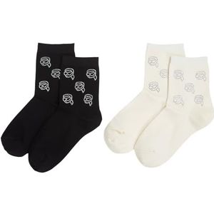 KARL LAGERFELD - Ikon Rhinestone - Huissokken - Zwart/Crème - Eenheidsmaat EU