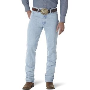 Wrangler Men's Cowboy Cut Slim Fit Jean, Gold Buckle Bleach, 29W x 30L