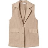 NAME IT NKFFALINNEN Waistcoat kostuumvest voor meisjes, humus, 122/128, Humus, 122/128 cm