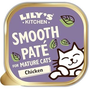 Lily's Kitchen Biologisch Fijne paté voor Ouder Volwassen Katten 19 x dienblad 85g - Kip