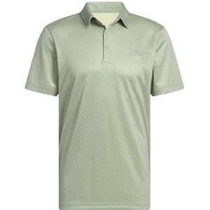 adidas Heren MENS CORE ALLOVER PRINT POLO SHIRT, silver green/pure sulfur, L