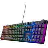 Trust Gaming GXT 866 Torix mechanisch toetsenbord, AZERTY, Frans, lineaire Huano-schakelaars, RGB-verlichting, anti-ghosting N-Key Rollover USB, programmeerbaar gamer-toetsenbord, laptop, zwart