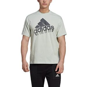 adidas Unisex Graphic Tee (korte mouw) M Bl Q3 T, Linen Green/Halo Silver, HK0375, S