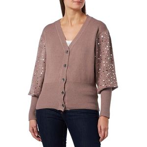 FENIA Dames gebreide jas 11019350-FE02, donker taupe, XS/S, donkertaupe, XS/S