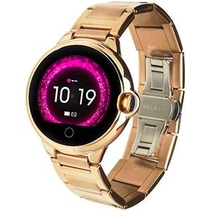 Garett Electronics Vrouwen Karen stalen smartwatch, goud, 5903246285055