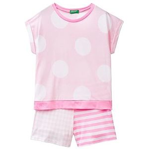 United Colors of Benetton Pig(T-shirt+short) 3F6P0P03X pyjama-set, meerkleurig 60P, XXS meisjes, Veelkleurig 60p, XXS