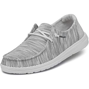 Hey Dude Wendy Sox Moc Toe schoenen voor dames, Glacier Grey, 36 EU