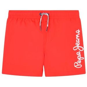 Pepe Jeans Logo zwemshort zwemshorts voor heren voor jongens, Rood (Cherry Red), 12 jaar