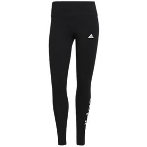 Adidas ESSENTIALS LEGGINGS MET HOGE TAILLE EN LOGO voor dames, zwart/wit, M