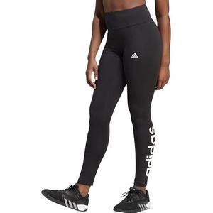 Adidas ESSENTIALS LEGGINGS MET HOGE TAILLE EN LOGO voor dames, zwart/wit, M