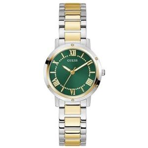 Guess - Dawn - Kwartshorloge - Groen - Dameshorloge - Stalen Band - 24 mm