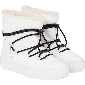 Calvin Klein Vrouwen Bold Vulc Flatf Sneeuwlaars Wn Gevulkaniseerde Sneaker, Helder Wit/Zwart, 7 UK, Zwart, 40 EU