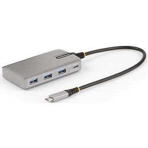 StarTech.com 4-Port USB-C Hub met USB-C DP Alt Mode Video Output 4K 60Hz, 3x USB-A, 1x USB Type-C, 100W Power Delivery Pass-Through, USB 3.2 10Gbps, 30cm Kabel, Compacte USB Hub (HB31C3A1CDPPD3)