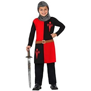 Atosa 23458 Kostuum Kruistochten Ridder Rode Middeleeuwse Wereld, jongen, 5-6 Jaar