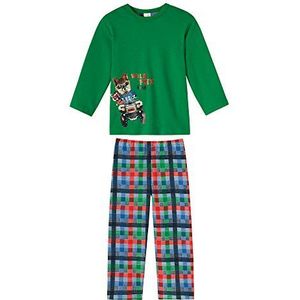 Schiesser Jongens Tweedelige Knijp Pyjama Lang, groen (700), 140 cm